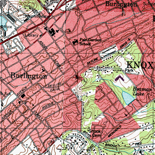 Topographic Map of Foster Chapel Baptist Church, TN