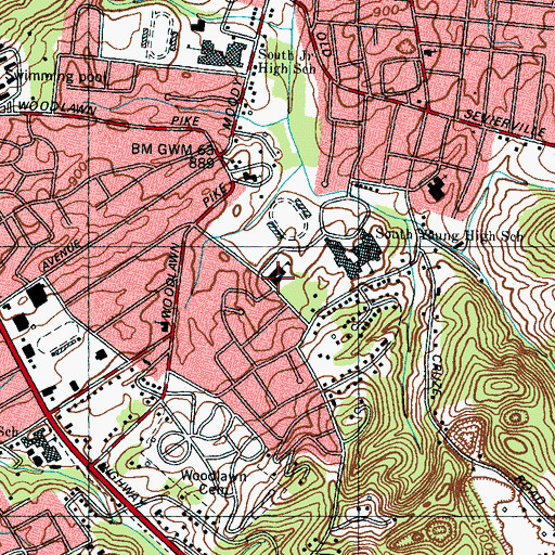 Topographic Map of Galbraith School, TN