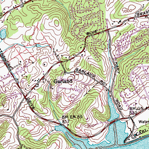 Topographic Map of Garland School (historical), TN