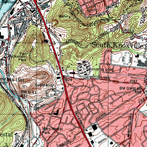 Topographic Map of Graystone Presbyterian Church, TN