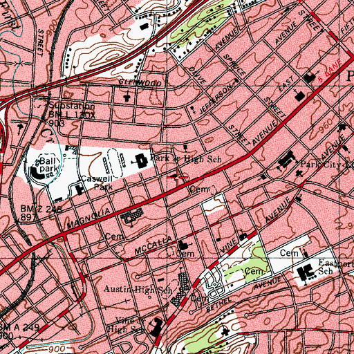 Topographic Map of Greater Ebenezer Baptist Church, TN