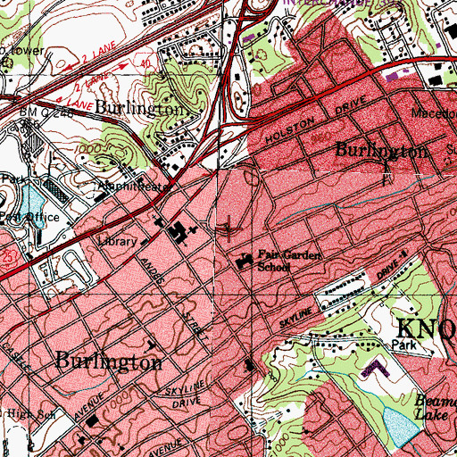 Topographic Map of Greater Warner Tabernacle African Methodist Episcopal Church, TN