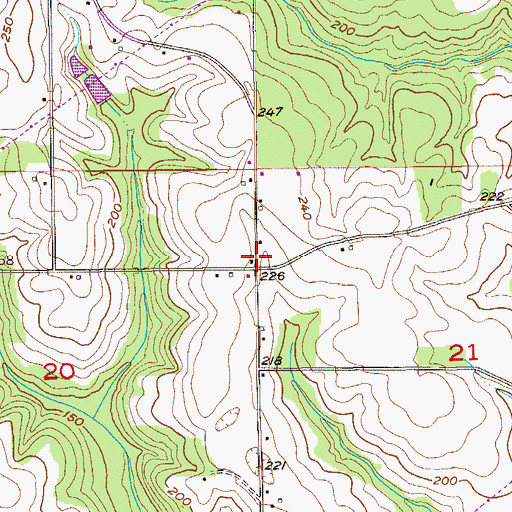 Topographic Map of Midway School, AL