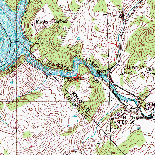 Topographic Map of Hickory Creek Park, TN
