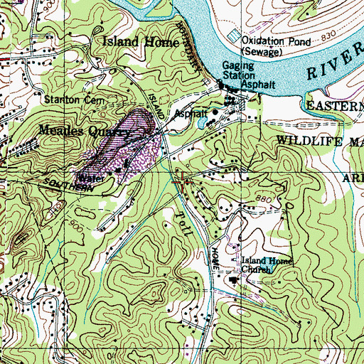 Topographic Map of Holiness Church (historical), TN