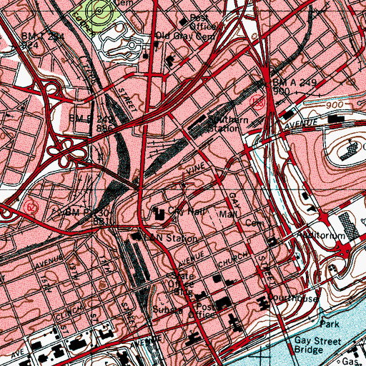 Topographic Map of Immaculate Conception Catholic Church, TN