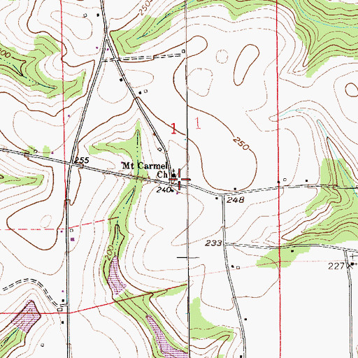 Topographic Map of Mount Carmel School, AL
