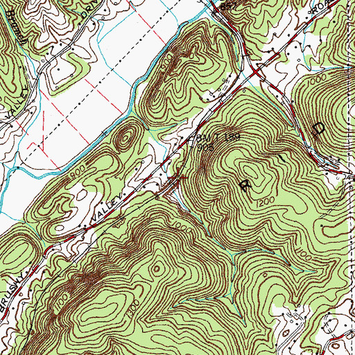 Topographic Map of Jordan Siding, TN