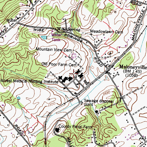 Topographic Map of Knox County Farm (historical), TN