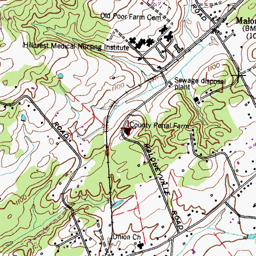 Topographic Map of Knox County Penal Farm, TN