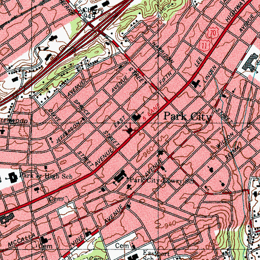 Topographic Map of Knoxville Baptist Tabernacle Church, TN