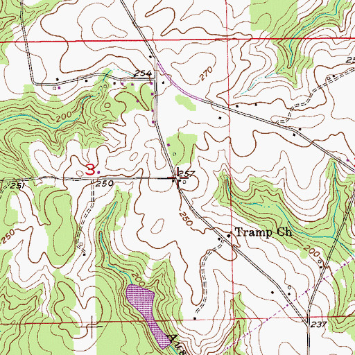 Topographic Map of Mount Myrah Church, AL