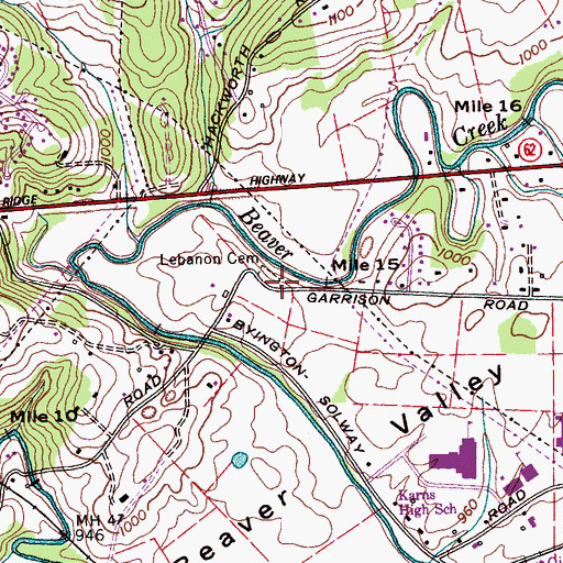 Topographic Map of Lebanon Church (historical), TN