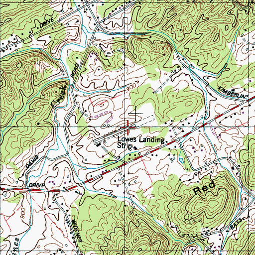Topographic Map of Lowes Landing Strip (historical), TN