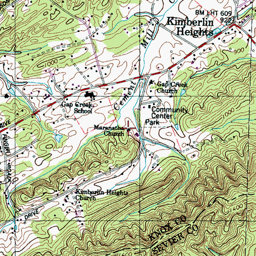 Topographic Map of Maranatha Church, TN