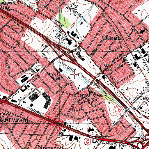 Topographic Map of Mead Park, TN