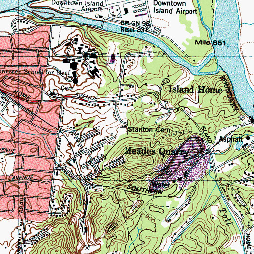 Topographic Map of Meade School (historical), TN