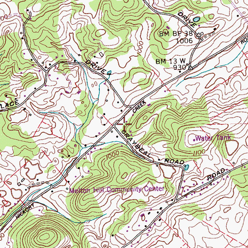 Topographic Map of Melton Hill Community Center, TN