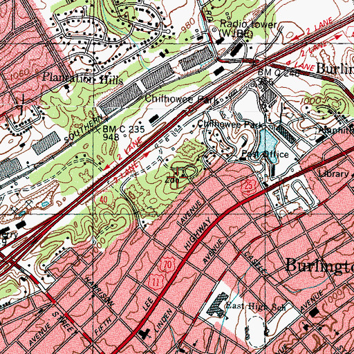 Topographic Map of Knoxville Zoological Park, TN