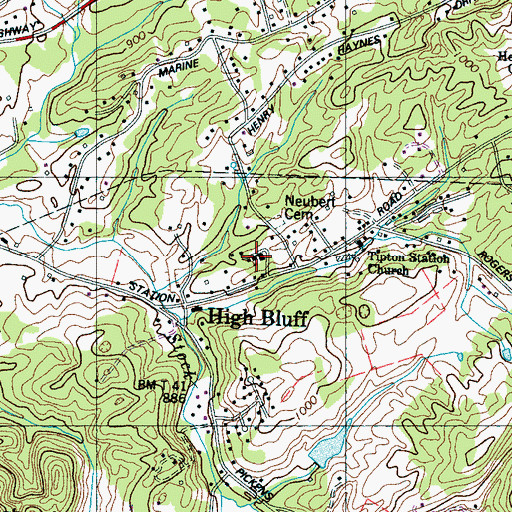Topographic Map of Neubert School (historical), TN
