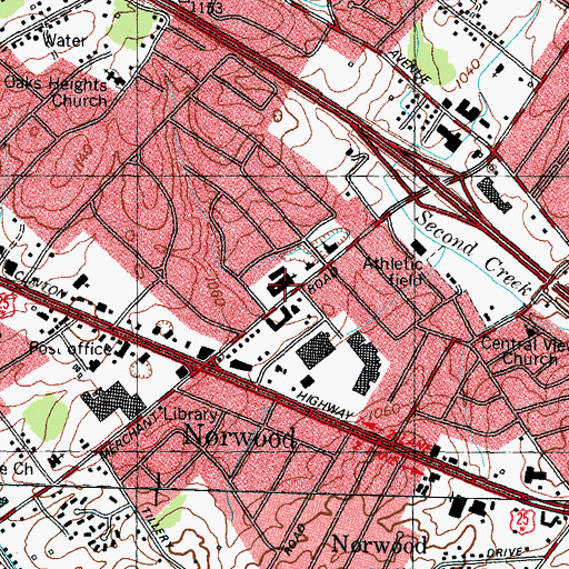 Topographic Map of Norwood Church of Christ, TN