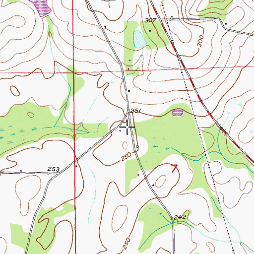 Topographic Map of Pine Lilly School (historical), AL