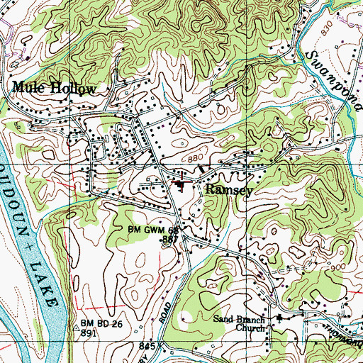 Topographic Map of Ramsey School, TN