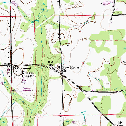Topographic Map of Pleasant Home School (historical), AL