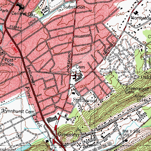 Topographic Map of Smithwood Baptist Church, TN