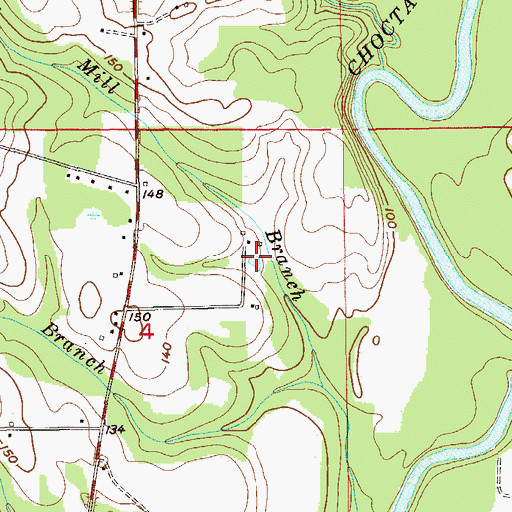 Topographic Map of Ponderosa Pond, AL