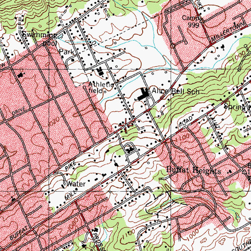 Topographic Map of Union Baptist Church, TN