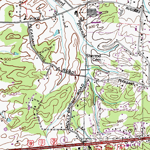 Topographic Map of Walnut Hill School (historical), TN