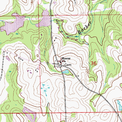 Topographic Map of Reese School (historical), AL