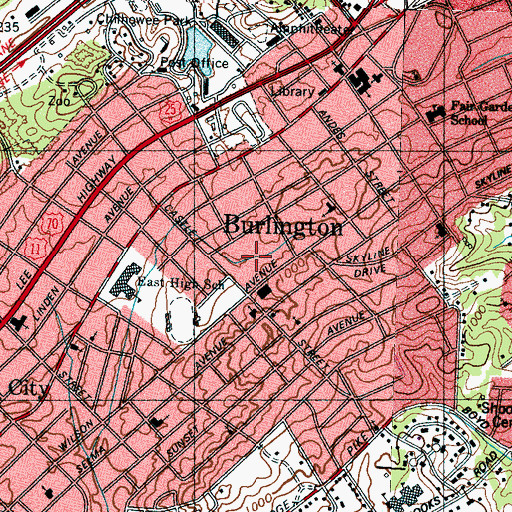 Topographic Map of Wilson Castle Park, TN
