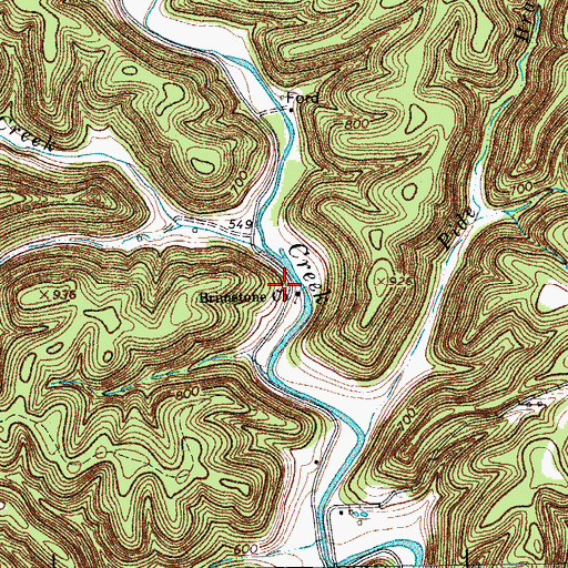 Topographic Map of Brimestone School (historical), TN