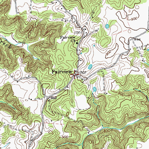 Topographic Map of Fairview School (historical), TN