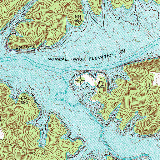 Topographic Map of Fox Springs School (historical), TN