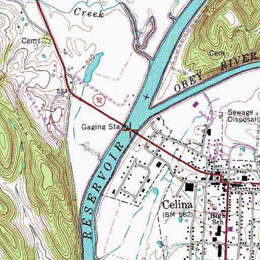 Topographic Map of Henry Horton Bridge, TN