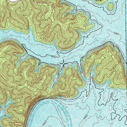 Topographic Map of Holly Creek School (historical), TN