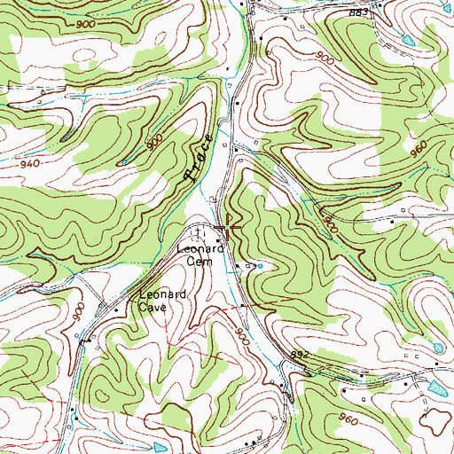 Topographic Map of Leonard School (historical), TN