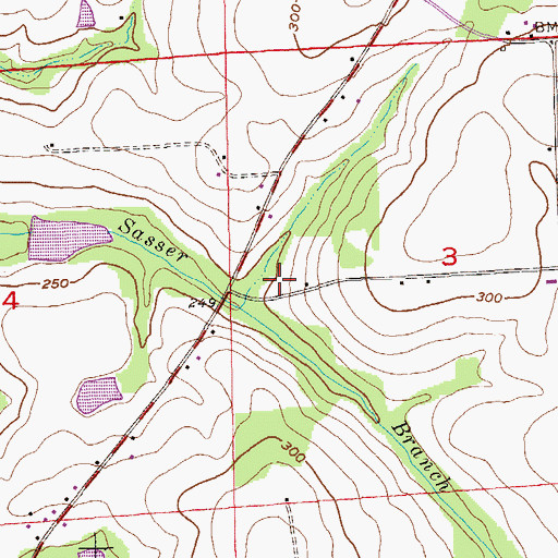 Topographic Map of Sasser School (historical), AL