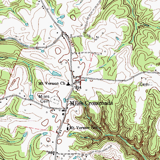 Topographic Map of Mount Vernon Charity Tabernacle, TN