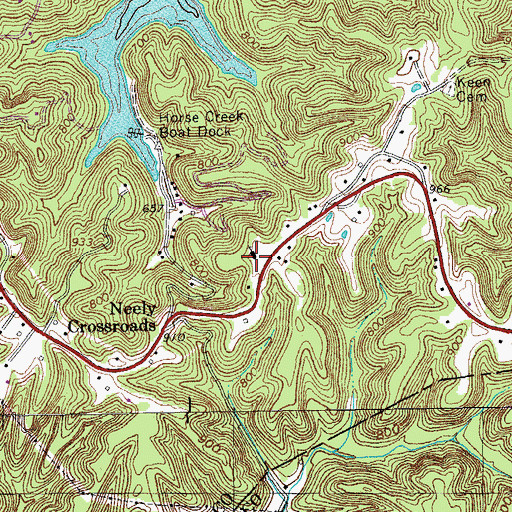 Topographic Map of Neely Crossroads Church of Christ, TN