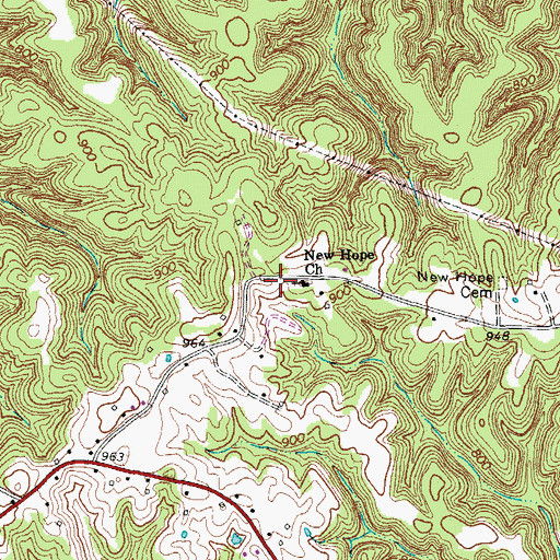 Topographic Map of New Hope School (historical), TN