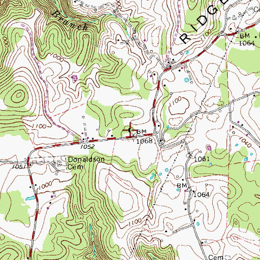 Topographic Map of Plainview School (historical), TN