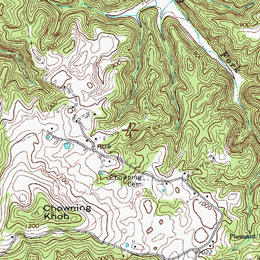 Topographic Map of Pleasant Hill School (historical), TN
