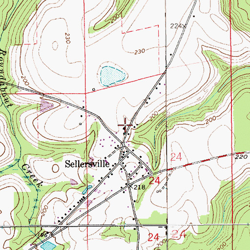 Topographic Map of Sellersville Church, AL