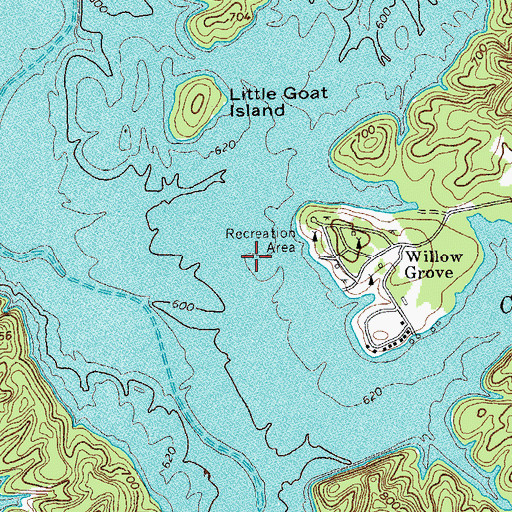 Topographic Map of Willow Grove School (historical), TN