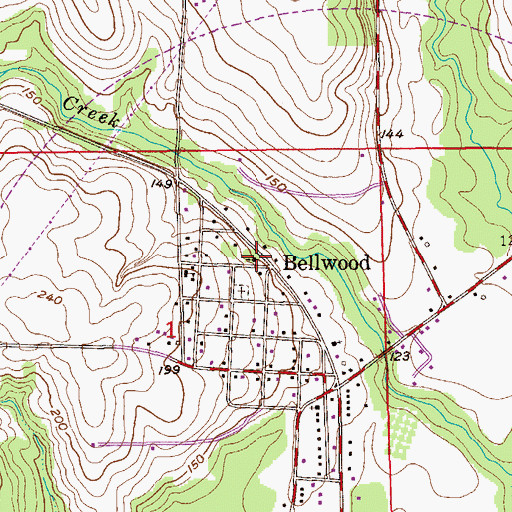 Topographic Map of Silverene Church, AL
