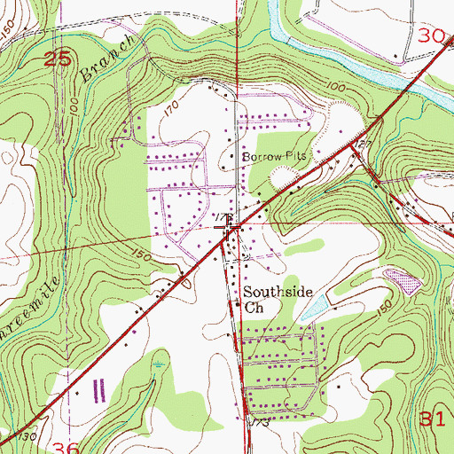 Topographic Map of Somerset, AL